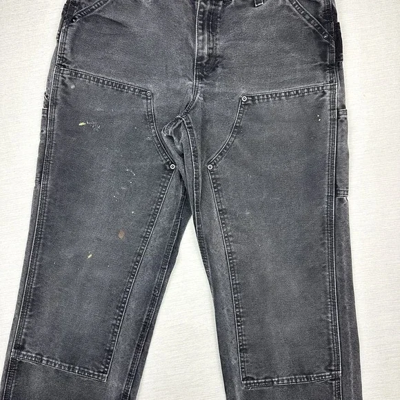 Vtg Y2K Carhartt Double Knee Carpenter Pants Womens 8 Relaxed Fit Black 32x29.5 - Picture 7 of 16